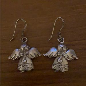 Sterling silver angel earrings